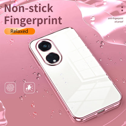 For OPPO Reno8 T 5G Transparent Plating Fine Hole Phone Case(Transparent) - OPPO Cases by buy2fix | Online Shopping UK | buy2fix