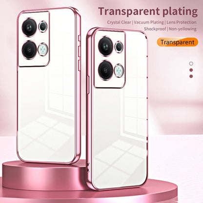 For OPPO Reno9 Pro+ Transparent Plating Fine Hole Phone Case(Black) - OPPO Cases by buy2fix | Online Shopping UK | buy2fix