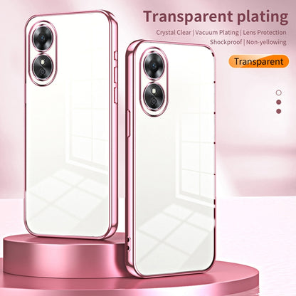 For OPPO A17 / A17K Transparent Plating Fine Hole Phone Case(Silver) - OPPO Cases by buy2fix | Online Shopping UK | buy2fix