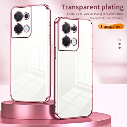 For OPPO Reno8 Transparent Plating Fine Hole Phone Case(Silver) - OPPO Cases by buy2fix | Online Shopping UK | buy2fix