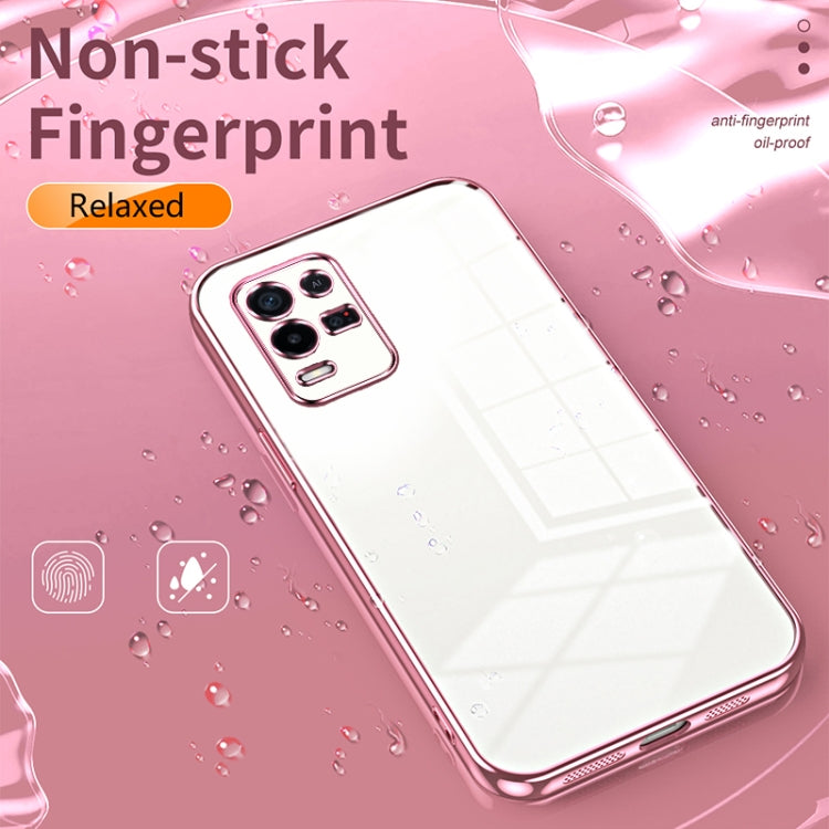 For OPPO K9x Transparent Plating Fine Hole Phone Case(Silver) - OPPO Cases by buy2fix | Online Shopping UK | buy2fix