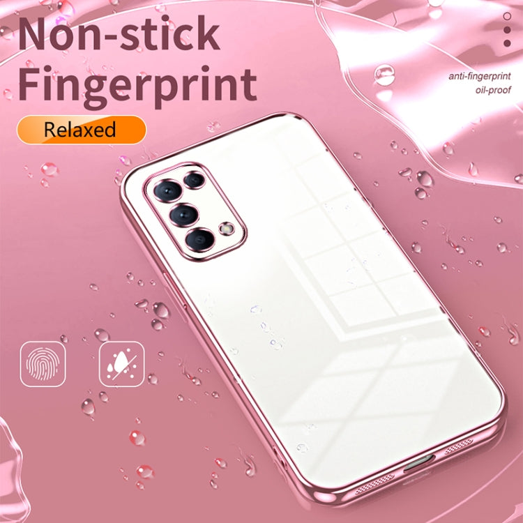 For OPPO Reno5 4G/5G / Reno5 K Transparent Plating Fine Hole Phone Case(Pink) - OPPO Cases by buy2fix | Online Shopping UK | buy2fix