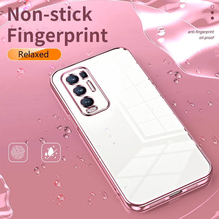 For OPPO Reno5 Pro+ Transparent Plating Fine Hole Phone Case(Gold) - OPPO Cases by buy2fix | Online Shopping UK | buy2fix