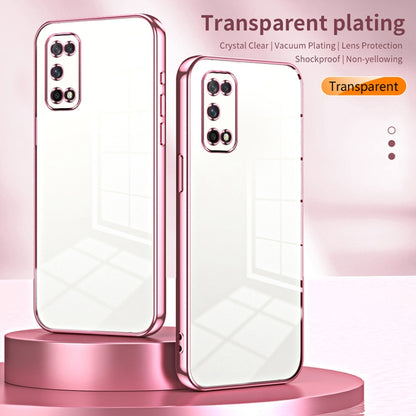 For OPPO K7x / Realme V5 5G Transparent Plating Fine Hole Phone Case(Green) - OPPO Cases by buy2fix | Online Shopping UK | buy2fix