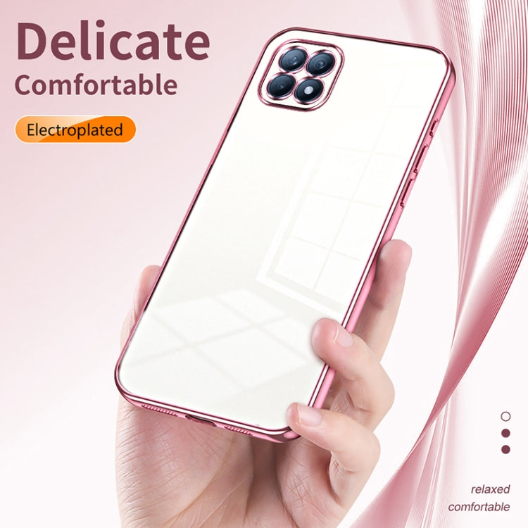 For OPPO Reno4 SE Transparent Plating Fine Hole Phone Case(Gold) - OPPO Cases by buy2fix | Online Shopping UK | buy2fix