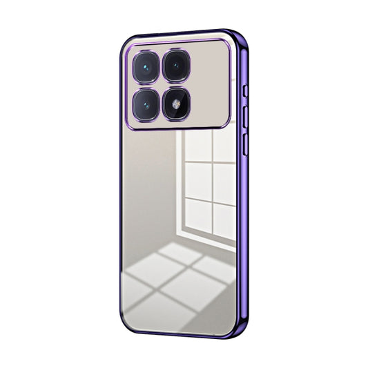 For Xiaomi Redmi K70 Ultra Transparent Plating Fine Hole Phone Case(Purple) - Xiaomi Cases by buy2fix | Online Shopping UK | buy2fix