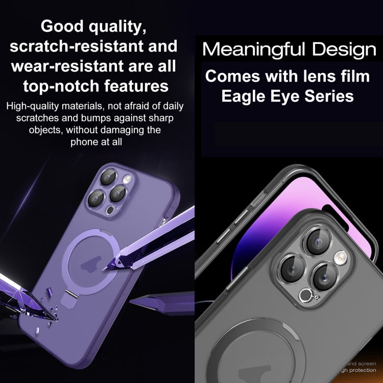 For iPhone 13 Pro Max MagSafe Holder PC Hybrid TPU Phone Case(Deep Purple) - iPhone 13 Pro Max Cases by buy2fix | Online Shopping UK | buy2fix