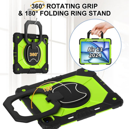 For iPad Air 13 2024 Contrast Color Robot Silicone Hybrid PC Tablet Case(Black Yellow Green) - iPad Air 13 2024 Cases by buy2fix | Online Shopping UK | buy2fix