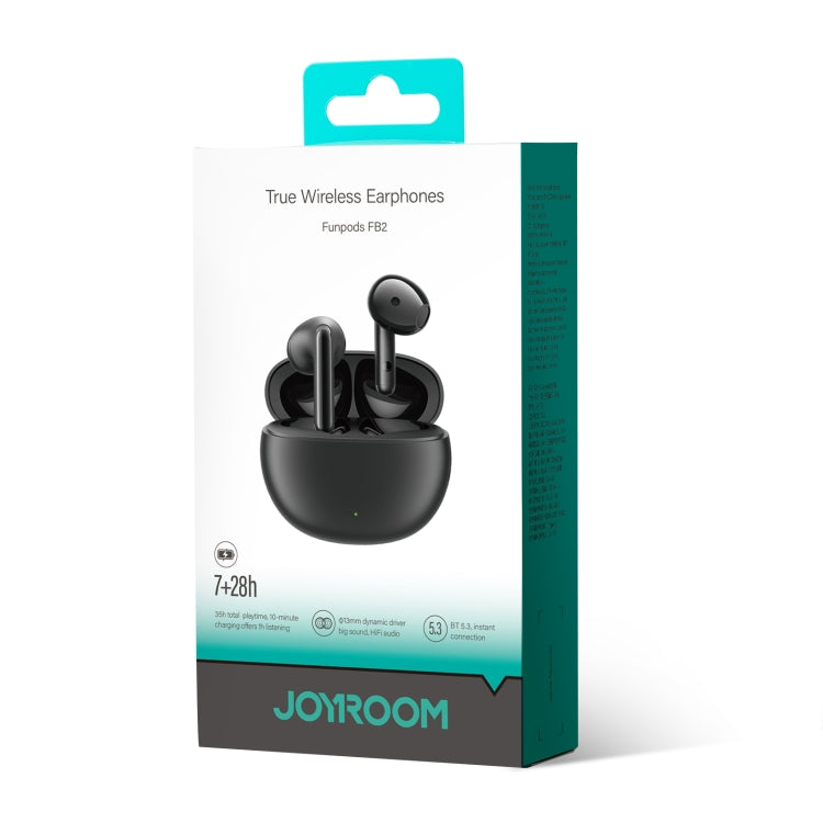 JOYROOM Funpods Series JR-FB2 Semi-In-Ear True Wireless Bluetooth Earbuds(Black) - TWS Earphone by JOYROOM | Online Shopping UK | buy2fix