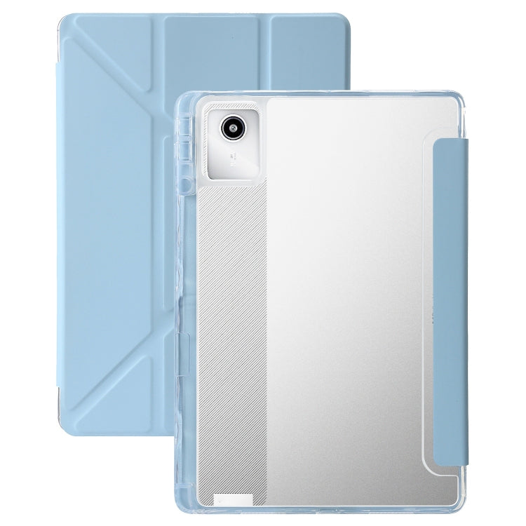 For Lenovo Tab M11 /Xiaoxin Pad 11 2024 Clear Acrylic Deformation Leather Tablet Case(Ice Blue) - Lenovo by buy2fix | Online Shopping UK | buy2fix