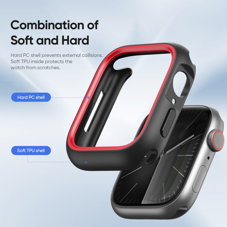 For Apple Watch 4 / 5 / 6 / SE 44mm DUX DUCIS Bamo Series Hollow PC + TPU Watch Protective Case(Black+Red) - Watch Cases by DUX DUCIS | Online Shopping UK | buy2fix