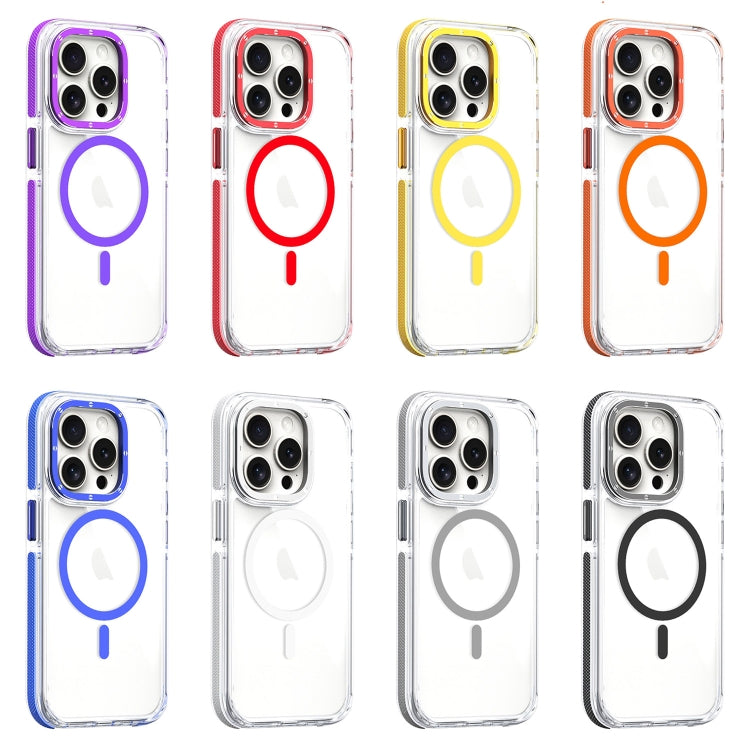 For iPhone 16 Plus Dual-Color Clear Acrylic Hybrid TPU MagSafe Phone Case(Red) - iPhone 16 Plus Cases by buy2fix | Online Shopping UK | buy2fix