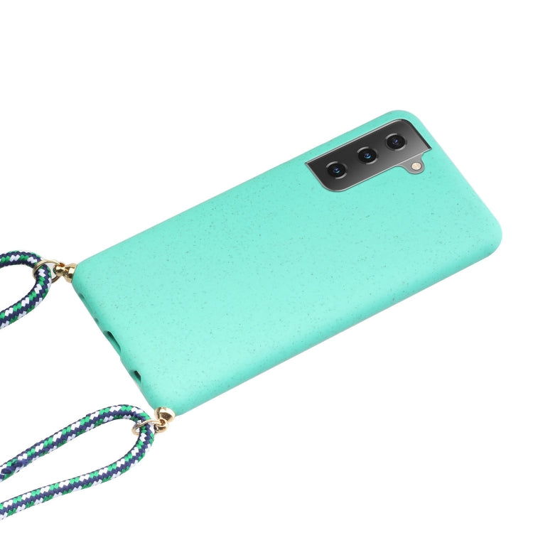 For Samsung Galaxy A05s EU Wheat Straw Material + TPU Phone Case with Lanyard(Green) - Galaxy Phone Cases by buy2fix | Online Shopping UK | buy2fix