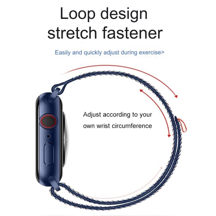 For Apple Watch Ultra 49mm Loop Nylon Watch Band(Dark Navy) - Watch Bands by buy2fix | Online Shopping UK | buy2fix