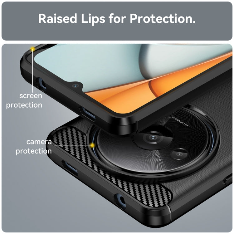 For Xiaomi Redmi A3 Brushed Texture Carbon Fiber TPU Phone Case(Black) - Xiaomi Cases by buy2fix | Online Shopping UK | buy2fix