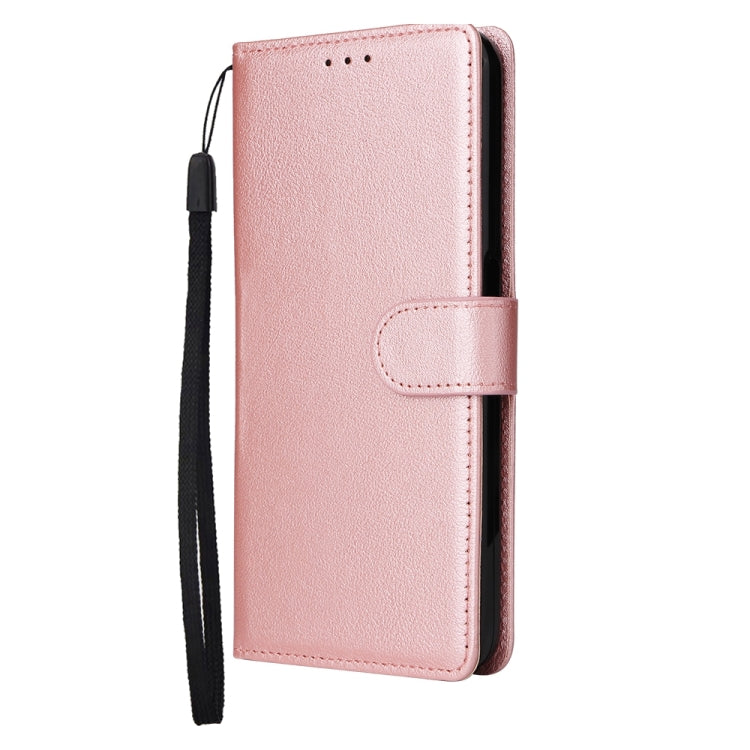 For OPPO A17 4G / A17k 3-Card Slots Multifunctional Leather Phone Case(Rose Gold) - OPPO Cases by buy2fix | Online Shopping UK | buy2fix