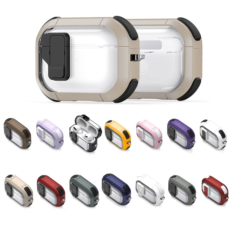 For AirPods Pro 2 DUX DUCIS PECN Series Split Two-color Transparent Earphone Case with Hook(White) - For AirPods Pro 2 by DUX DUCIS | Online Shopping UK | buy2fix