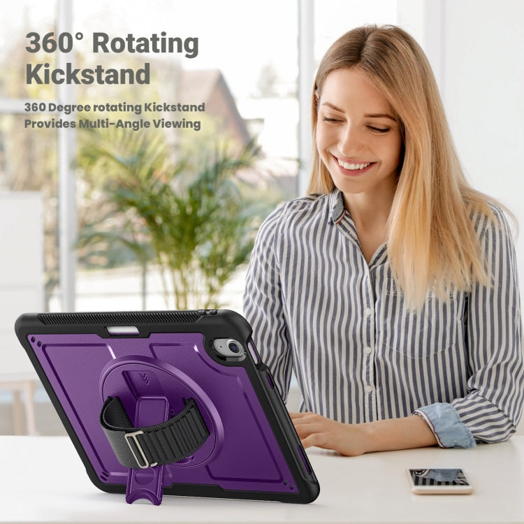 For iPad Air 11 2024 Honeycomb Hand Grip Turntable Stand Tablet Case(Purple) - iPad Air 11 2024 Cases by buy2fix | Online Shopping UK | buy2fix