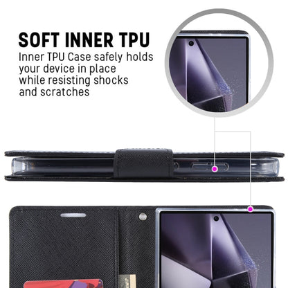 For Samsung Galaxy S24 Ultra 5G GOOSPERY FANCY DIARY Cross Texture Leather Phone Case(Purple) - Galaxy S24 Ultra 5G Cases by GOOSPERY | Online Shopping UK | buy2fix