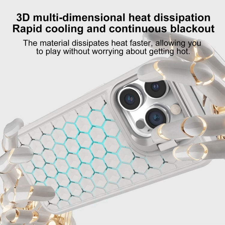 For iPhone 12 Honeycomb Radiating Lens Holder Magsafe Phone Case(Grey) - iPhone 12 / 12 Pro Cases by buy2fix | Online Shopping UK | buy2fix