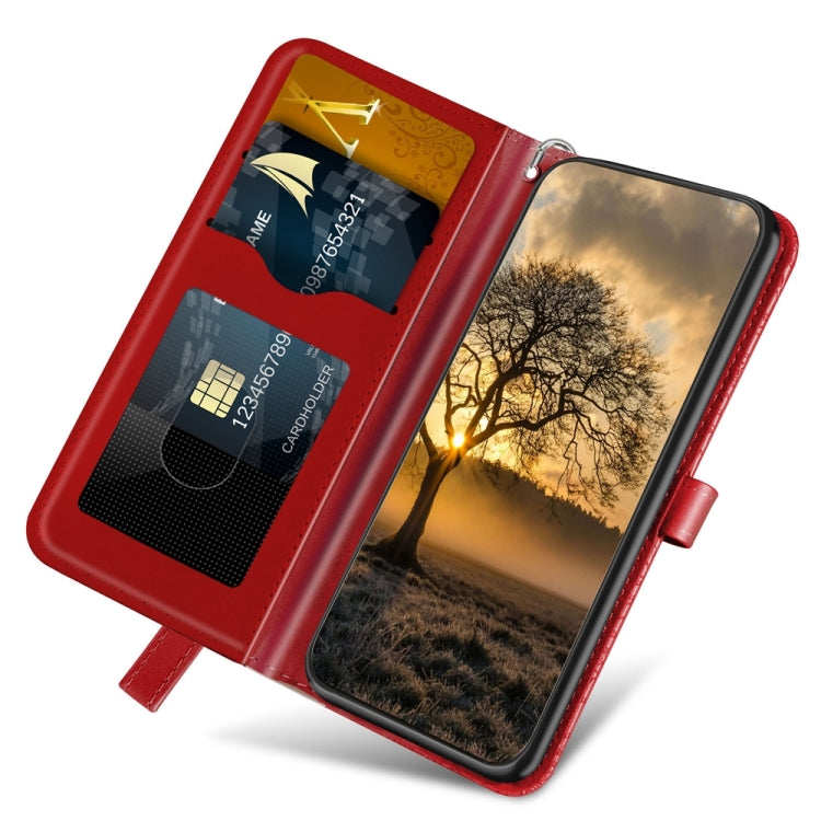 For Xiaomi Redmi Note 13 Pro+ Life Tree Embossing Pattern Leather Phone Case(Red) - Note 13 Pro+ Cases by buy2fix | Online Shopping UK | buy2fix