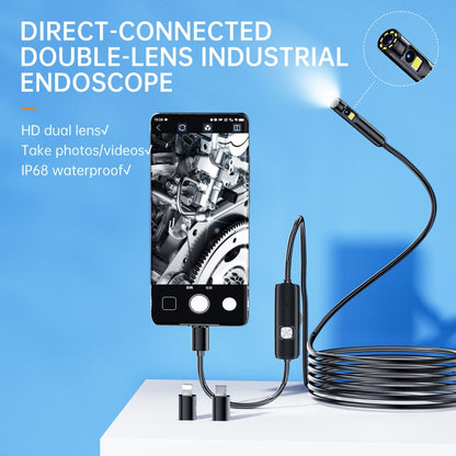 AN112 8mm Double Lenses HD Industry Endoscope Support Mobile Phone Direct Connection, Length:5m Soft Tube -  by buy2fix | Online Shopping UK | buy2fix
