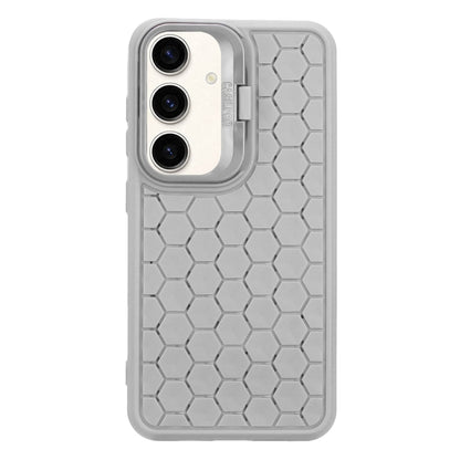 For Samsung Galaxy S23 FE 5G Honeycomb Radiating Lens Holder Magsafe Phone Case(Grey) - Galaxy S23 FE 5G Cases by buy2fix | Online Shopping UK | buy2fix