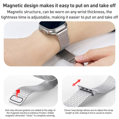 For Apple Watch Series 7 41mm Milanese Loop Magnetic Clasp Stainless Steel Watch Band(Silver) - Watch Bands by buy2fix | Online Shopping UK | buy2fix