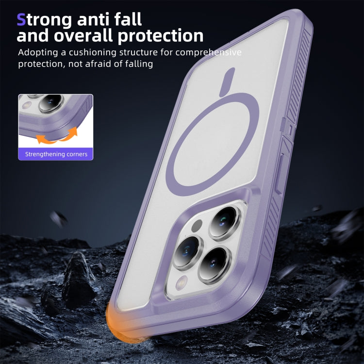 For iPhone 13 Pro Max Guard Magsafe Magnetic Ring Matte Phone Case(Light Purple) - iPhone 13 Pro Max Cases by buy2fix | Online Shopping UK | buy2fix