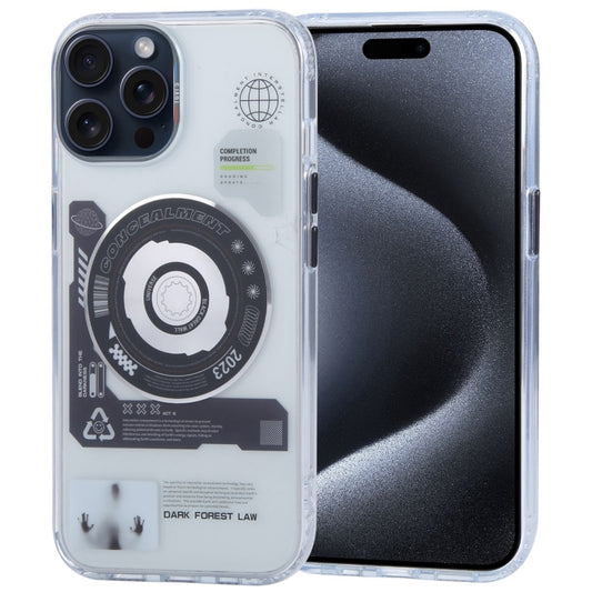 For iPhone 15 Pro TGVIS Space Series Explore Laser CD MagSafe Magnetic Phone Case(Metal Gray) - iPhone 15 Pro Cases by TGVIS | Online Shopping UK | buy2fix