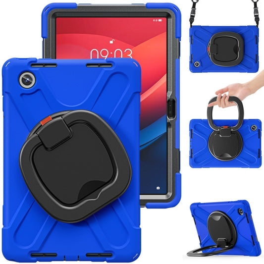 For Lenovo Tab M11 /Xiaomi Pad 11 2024 Silicone Hybrid PC Tablet Case with Holder & Shoulder Strap(Blue) - Lenovo by buy2fix | Online Shopping UK | buy2fix