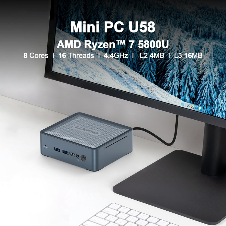 GXMO U58 Windows 11 AMD Ryzen 7-5800U 8 Core Processor Mini Computer, Specification:Without RAM & SSD - Windows Mini PCs by GXMO | Online Shopping UK | buy2fix