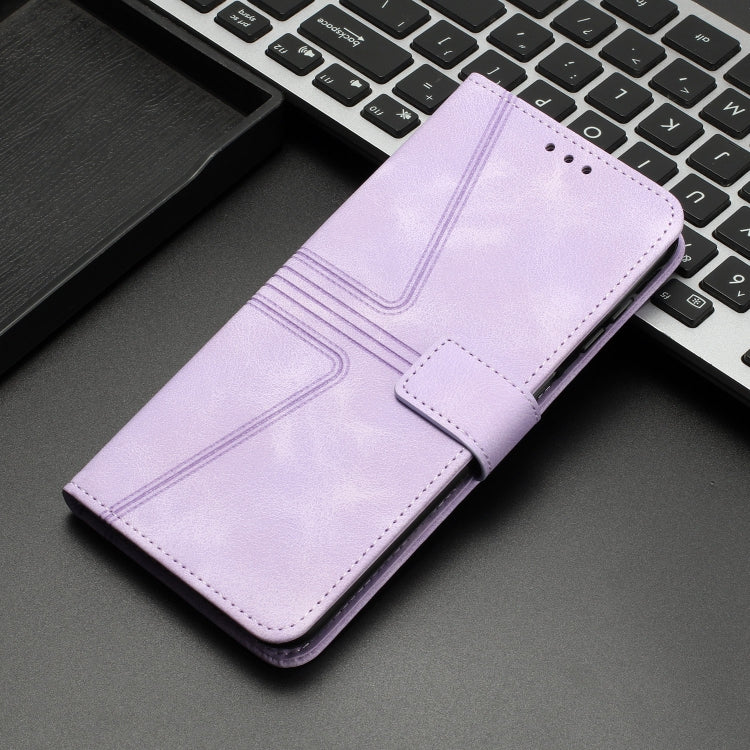 For Samsung Galaxy S23 Ultra 5G Triangle Solid Color Leather Phone Case(Purple) - Galaxy S23 Ultra 5G Cases by buy2fix | Online Shopping UK | buy2fix