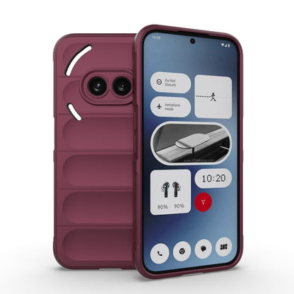 For Nothing Phone 2a Magic Shield TPU + Flannel Phone Case(Wine Red) - More Brand by buy2fix | Online Shopping UK | buy2fix