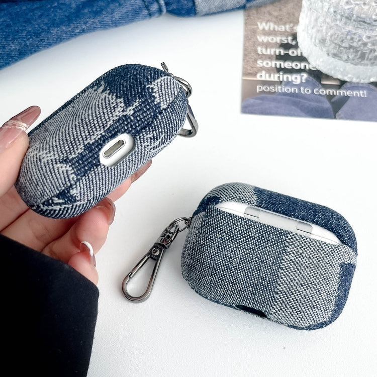 For AirPods 3 Stitching Denim Cloth Bluetooth Earphone Protective Case(Dark Color Irregular) - For AirPods 3 by buy2fix | Online Shopping UK | buy2fix