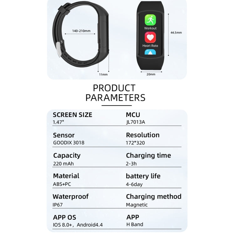 Spovan H7 BT5.3 IP67 1.47 inch Smart Sport Watch, Support Bluetooth Call / Sleep / Blood Oxygen / Heart Rate / Blood Pressure Health Monitor(Blue) - Smart Watches by SPOVAN | Online Shopping UK | buy2fix