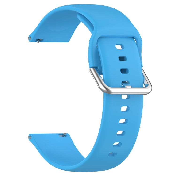 For CMF Watch Pro D395 22mm Solid Color Silver Buckle Silicone Watch Band, Size:L(Sky Blue) - Watch Bands by buy2fix | Online Shopping UK | buy2fix