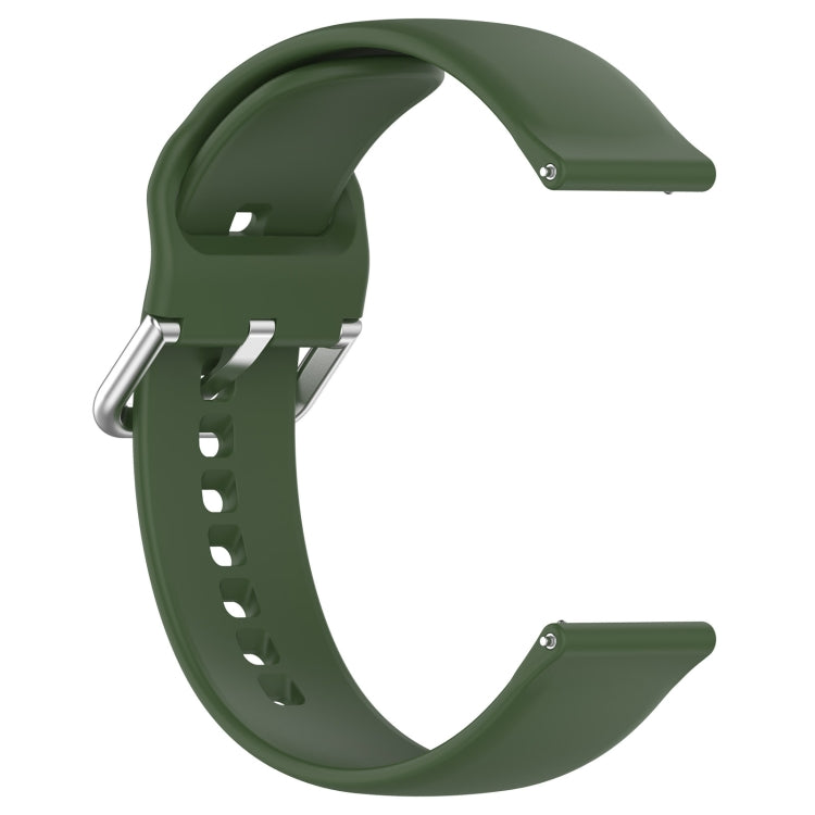 For CMF Watch Pro D395 22mm Solid Color Silver Buckle Silicone Watch Band, Size:S(Army Green) - Watch Bands by buy2fix | Online Shopping UK | buy2fix