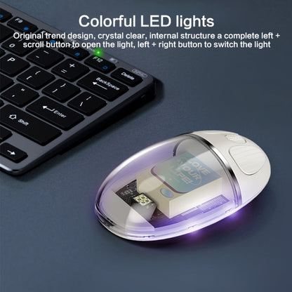 ZGA Colorful Transparent Dual Mode Wireless 2.4G + Bluetooth 5.0 Mouse(Purple) - Wireless Mice by ZGA | Online Shopping UK | buy2fix