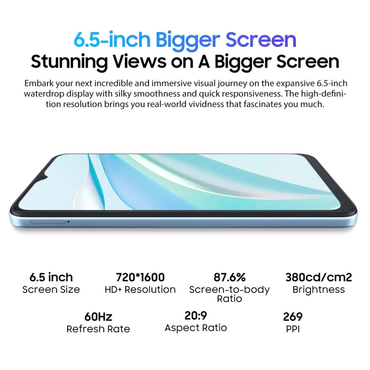 [HK Warehouse] Blackview WAVE 6C, 2GB+32GB, 6.5 inch Android 13 Unisoc SC9863A Octa Core up to 1.6GHz, Network: 4G, OTG(Black) - Blackview by Blackview | Online Shopping UK | buy2fix