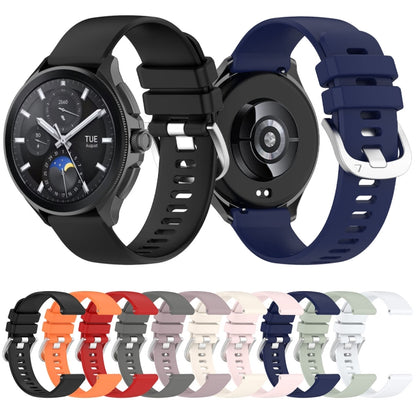 For Xiaomi Watch 2 Liquid Glossy Silver Buckle Silicone Watch Band(Black) - Watch Bands by buy2fix | Online Shopping UK | buy2fix
