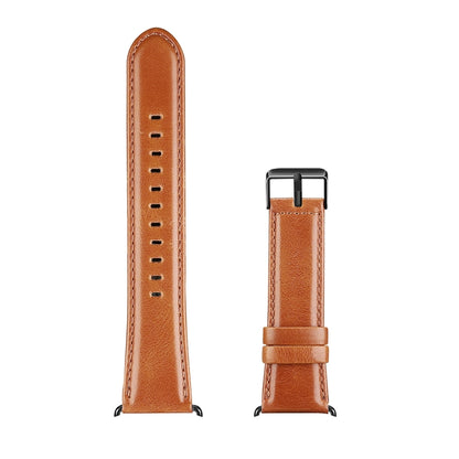 For Apple Watch SE 2022 40mm DUX DUCIS Business Genuine Leather Watch Strap(Khaki) - Watch Bands by DUX DUCIS | Online Shopping UK | buy2fix