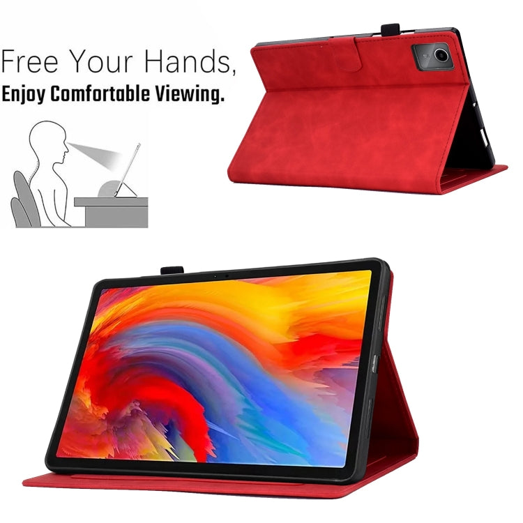 For Lenovo Tab M11 / Xiaoxin Pad 11 2024 Tower Embossed Leather Smart Tablet Case(Red) - Lenovo by buy2fix | Online Shopping UK | buy2fix