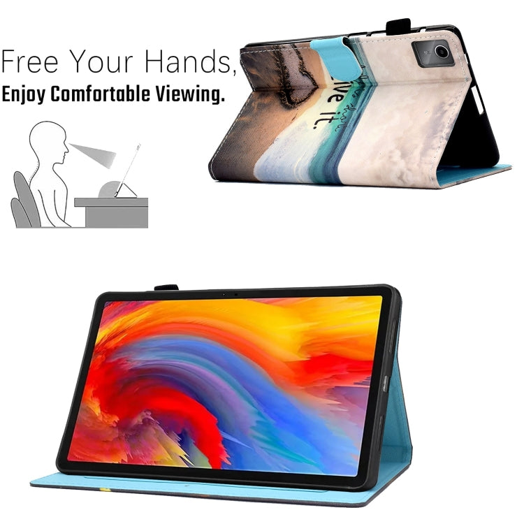 For Lenovo Tab M11 / Xiaoxin Pad 11 2024 Colored Drawing Sewing Pen Slot Leather Tablet Case(Love) - Lenovo by buy2fix | Online Shopping UK | buy2fix