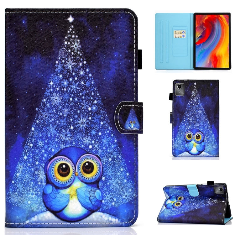 For Lenovo Tab M11 / Xiaoxin Pad 11 2024 Colored Drawing Stitching Smart Leather Tablet Case(Night Sky Owl) - Lenovo by buy2fix | Online Shopping UK | buy2fix
