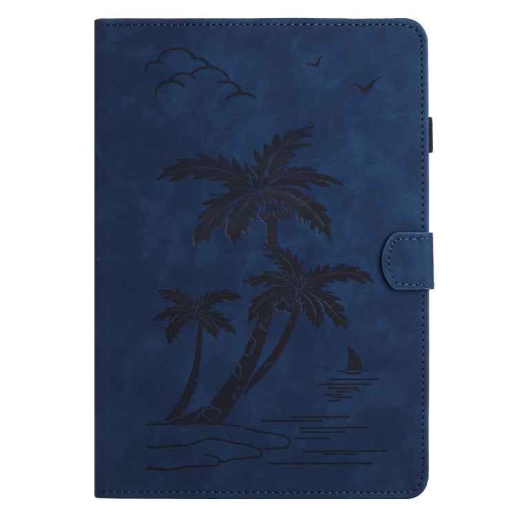 For Samsung Galaxy Tab S9 X710/X716B/X718U Coconut Tree Embossed Smart Leather Tablet Case(Blue) - Galaxy Tab S9 Cases by buy2fix | Online Shopping UK | buy2fix