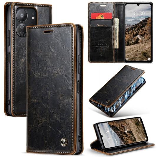 For Xiaomi Redmi 13C CaseMe 003 Crazy Horse Texture Flip Leather Phone Case(Coffee) - Xiaomi Cases by CaseMe | Online Shopping UK | buy2fix