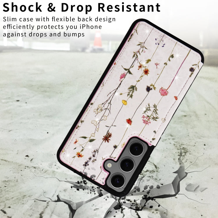 For Samsung Galaxy S25+ 5G Printed Double Buckle RFID Anti-theft Phone Case(Dried Flower World) - Galaxy S25+ 5G Cases by buy2fix | Online Shopping UK | buy2fix