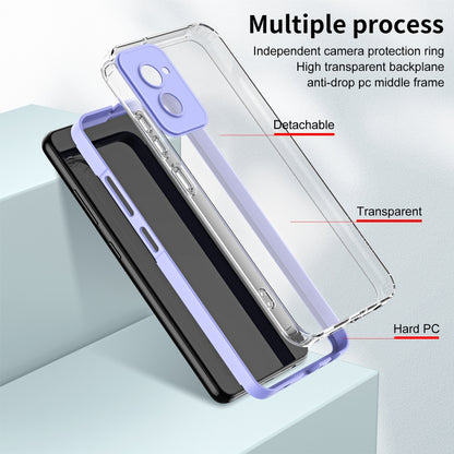For Motorola Moto G Power 5G 2024 3 in 1 Clear TPU Color PC Frame Phone Case(Purple) - Motorola Cases by buy2fix | Online Shopping UK | buy2fix