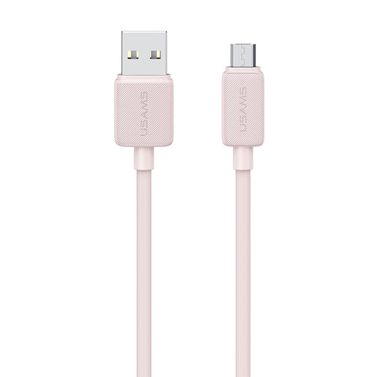 USAMS US-SJ700 USB to Micro USB 2A Striped Fast Charge Data Cable, Length:3m(Pink) - Micro USB Cable by USAMS | Online Shopping UK | buy2fix